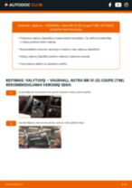 Instrukcijos PDF apie Astra Mk IV (G) Coupe (T98) 1.8 16V Dualfuel priežiūrą