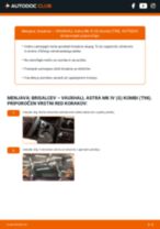 Priročnik PDF o vzdrževanju Astra Mk IV (G) Kombi (T98) 2.0 16V