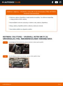 Kaip atlikti keitimą: VAUXHALL ASTRA Mk IV (G) Estate 1.7 DTI 16V Valytuvo gumelė