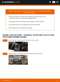 Kā veikt nomaiņu: 1.6 16V (F08, F48) Astra G T98 Stikla tīrītāja slotiņa