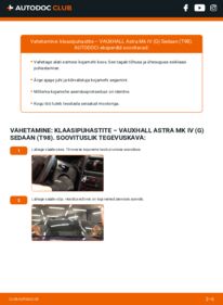 Kuidas välja vahetamist läbi viia: VAUXHALL ASTRA Mk IV (G) Saloon 1.6 16V Pesurikumm