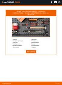 Hvordan man udfører udskiftning af: Bremsebakker på 1.3 CDTI 16V (F08) VAUXHALL CORSAVAN Mk II (C)