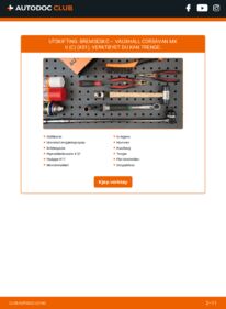 Slik bytter du Bremsesko 1.3 CDTI 16V (F08) VAUXHALL CORSAVAN Mk II (C)
