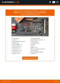 Como realizar a substituição de Rolamento da Roda 1.3 CDTI 16V VAUXHALL COMBO Mk II (C) Box Body / Estate (F25)