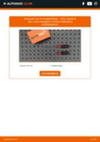 Samodzielna wymiana Filtr przeciwpyłkowy OPEL - online instrukcje pdf