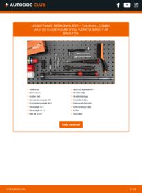 Hvordan man udfører udskiftning af: Bremsekaliber på 1.3 CDTI 16V VAUXHALL COMBO Mk II (C) Box Body / Estate (F25)