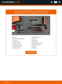 Kuidas välja vahetamist läbi viia: Corsa D 1.2 i 16V (L08) Pidurisadul