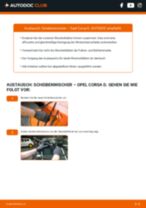 Wie führe ich einen Wischerblätter-Tausch bei meinem Corsa C Limousine (X01) 1.7 CDTi durch? Schritt-für-Schritt-Anweisungen