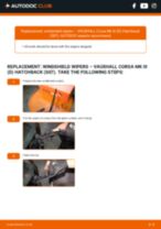 Replacing Wipers VAUXHALL CORSA: free pdf
