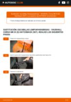 Cómo cambiar y ajustar Escobillas de limpiaparabrisas VAUXHALL CORSA: tutorial pdf