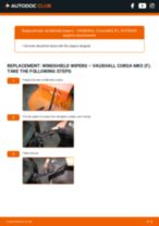 High-level professional manual on replacing the Window wipers on the CORSA