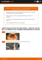 Manual online sobre a substituição de Escovas de para brisa em VAUXHALL VECTRA Mk II (C) Estate