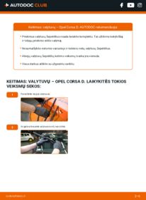 Kaip atlikti keitimą: Opel Corsa D 1.3 CDTI (L08, L68) Valytuvo gumelė