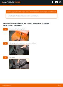 Kuinka vaihtaa Pyyhkijänsulat 1.3 CDTI (L08, L68) Opel Corsa D -autoon