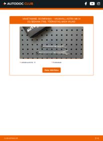 Kuidas välja vahetamist läbi viia: VAUXHALL ASTRA Mk IV (G) Saloon 1.6 16V Soonrihm