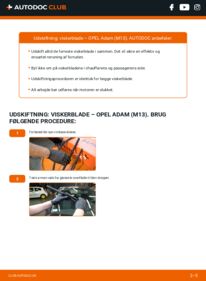 Hvordan man udfører udskiftning af: Viskerblade på 1.4 Opel Adam M13