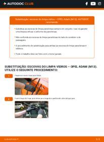Como realizar a substituição de Escovas do Limpa Vidros 1.4 Opel Adam M13