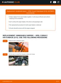 How to carry out replacement: Wiper Blades 1.4 (08, 68) Opel Corsa E x15