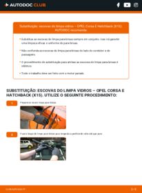 Como realizar a substituição de Escovas do Limpa Vidros 1.4 (08, 68) Opel Corsa E x15