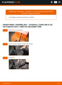 Hvordan man udfører udskiftning af: Viskerblade på 1.2 i 16V (L08) Corsa D