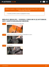 Kako izvesti menjavo: Metlica brisalnika stekel Corsa Mk3 (D) Hatchback (S07) 1.2 i 16V (L08)