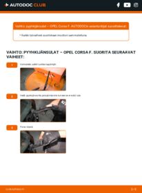 Kuinka vaihtaa Pyyhkijänsulat Corsa-e (68) OPEL Corsa F -autoon