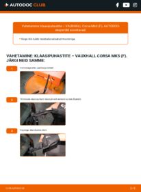 Kuidas välja vahetamist läbi viia: VAUXHALL Corsa Mk5 (F) CORSA-e Pesurikumm