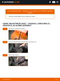 Hogyan végezze a cserét: CORSA-e VAUXHALL Corsa Mk5 (F) Törlőlapát