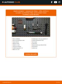 Comment effectuer un remplacement de Disque de frein 1.4 16V (F08, F48) Opel Astra G Classic