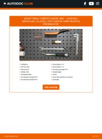 Hvordan man udfører udskiftning af: Bærearm på 1.3 CDTI VAUXHALL MERIVA Mk I (A)