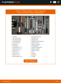 Kuinka vaihtaa Pyöränlaakerit 1.0 i 12V (F08, F68, M68) Opel Corsa S93 -autoon