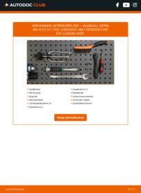 Vervanging uitvoeren: Interieurfilter 1.4 i Astra F T92