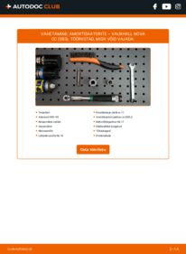 Kuidas välja vahetamist läbi viia: VAUXHALL NOVA Hatchback 1.6 GSI Amort