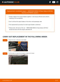 How to carry out replacement: Wiper Blades 300 SE, SEL/S320 (140.032, 140.033) W140