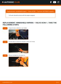 How to carry out replacement: Wiper Blades D5 AWD Volvo XC90 Mk1