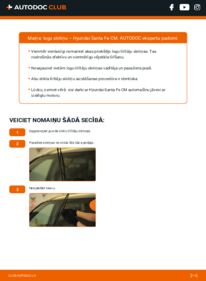 Kā veikt nomaiņu: 2.2 CRDi 4x4 Hyundai Santa Fe CM Stikla tīrītāja slotiņa