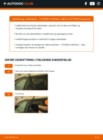 Hvordan man udfører udskiftning af: Viskerblade på 2.5 CRDI Hyundai H350 Bus