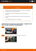 Manual online sobre a substituição de Escovas de para brisa em PEUGEOT 205 Box