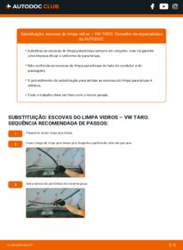 Como realizar a substituição de Escovas do Limpa Vidros 2.4 D 4x4 VW TARO