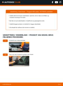 Hvordan man udfører udskiftning af: Viskerblade på 2.0 HDI 110 Peugeot 406 Sedan