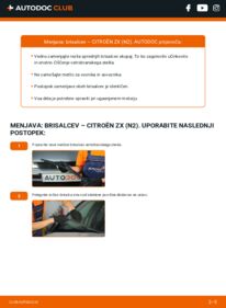 Kako izvesti menjavo: Metlica brisalnika stekel ZX Hatchback (N2) 1.9 D