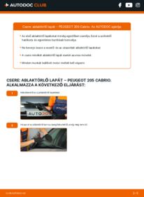Hogyan végezze a cserét: 1.6 CTI Peugeot 205 Cabrio Törlőlapát