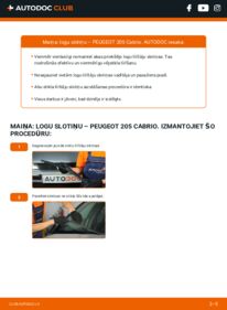 Kā veikt nomaiņu: 1.6 CTI Peugeot 205 Cabrio Stikla tīrītāja slotiņa