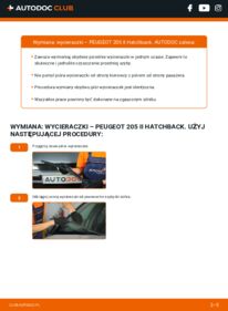 Jak wymienić Pióro wycieraczki 205 II Hatchback 1.7 Diesel