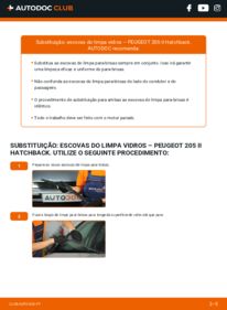Como realizar a substituição de Escovas do Limpa Vidros 1.7 Diesel Peugeot 205 II