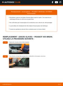 Comment effectuer un remplacement de Essuie-glace 2.5 Diesel PEUGEOT 505 Break (551D)