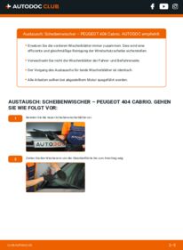 Wie der Wechsel durchführt wird: Scheibenwischer PEUGEOT 404 Convertible 1.6 tauschen