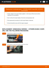 How to carry out replacement: Wiper Blades 1.6 16V Citroen Xsara Coupe