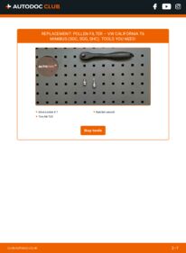 How to carry out replacement: Pollen Filter 2.0 TDI VW California T6 Bus (SGC, SGG, SHC)