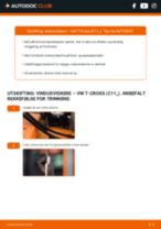 Detaljert VW T-CROSS 20230 håndbok i PDF-format